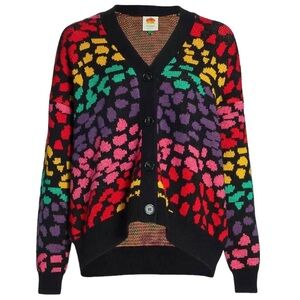 Farm Rio Rainbow Leopard Cardigan Sweater